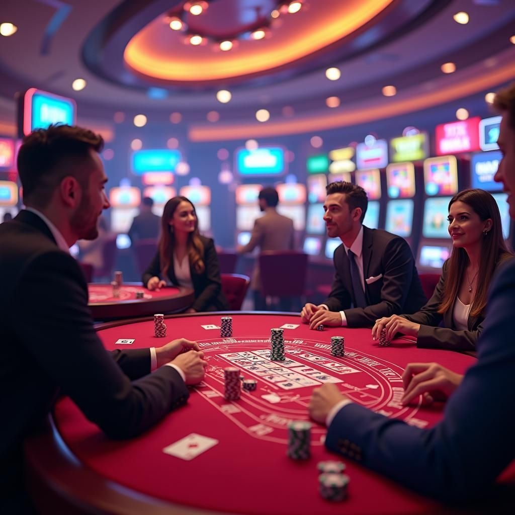 Bàn casino trực tuyến với dealer thực tại 7777x